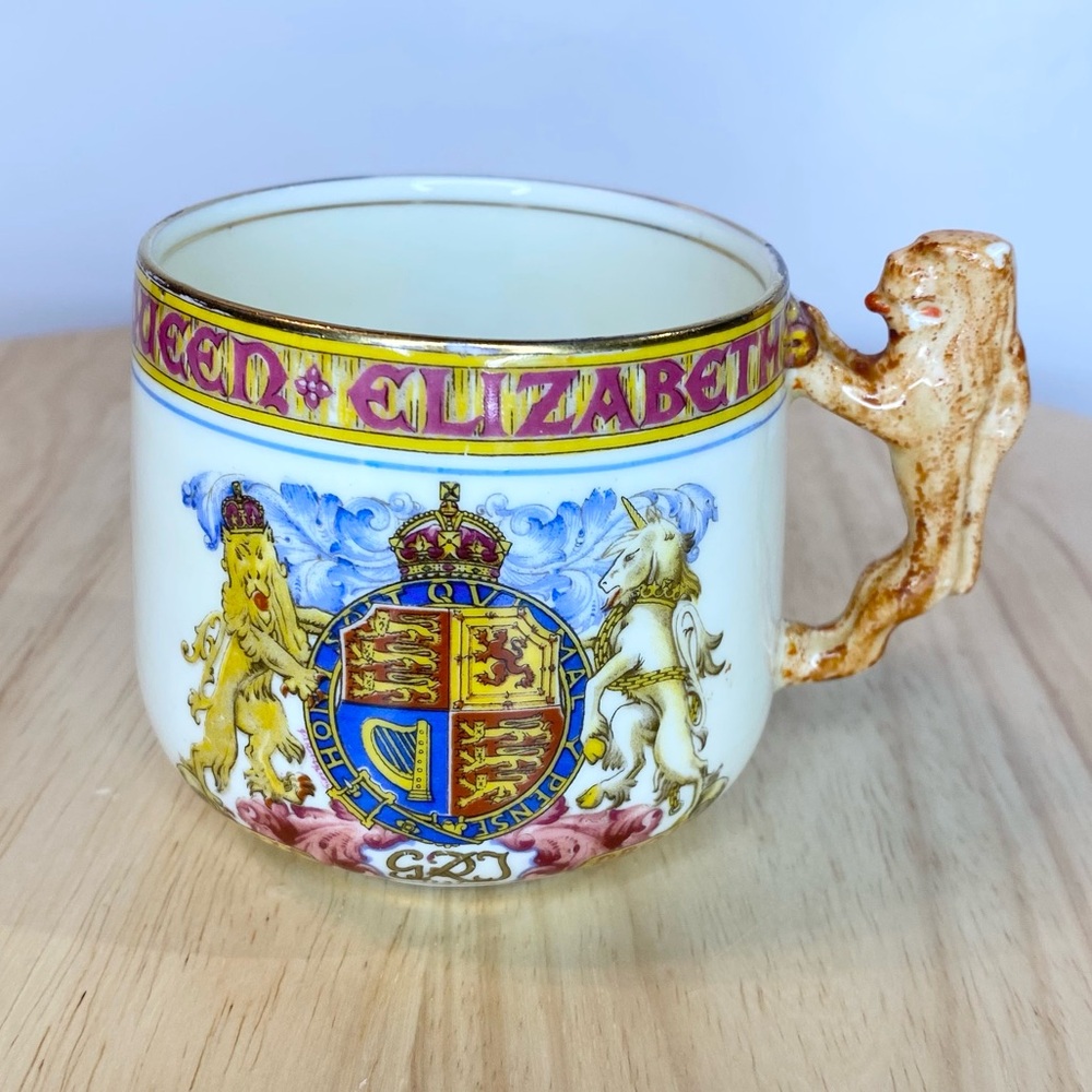 1937 Antique Teacup Commemorative Royalty Queen Elizabeth Fine China Paragon Tea